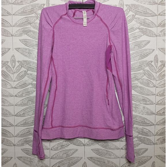 Lululemon Think Fast Rulu LS Top Vented Violet Heather Thumbholes - Picture 1 of 7